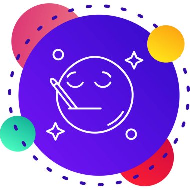 Çizgi Ay ve yıldız simgesi beyaz arkaplanda izole edildi. Renkli taslak konsepti. Vektör.