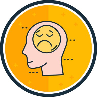 Üzgün yüzlü bir yüzün vektör çizimi