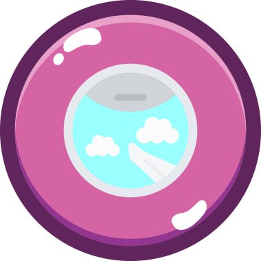 Pembe dairenin çizgi film ikonunun vektör çizimi