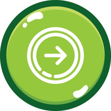 ok düğmesi dairesel simgesi ile doldurulmuş dış hat biçimi