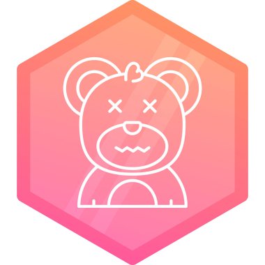 Beyaz arkaplanda izole edilmiş renk çizgisi ayı simgesi. Gradyan dinamik şekiller. vektör.