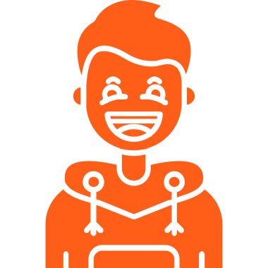 Ana hatlarıyla mutlu çocuk simgesi