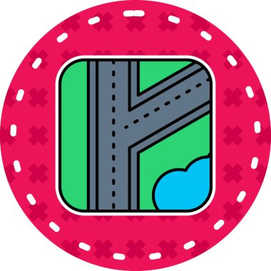 Yol simgesi, vektör illüstrasyonu