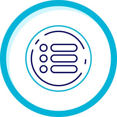 Güzel bir dairenin mavi ve beyaz ikonunun vektör çizimi