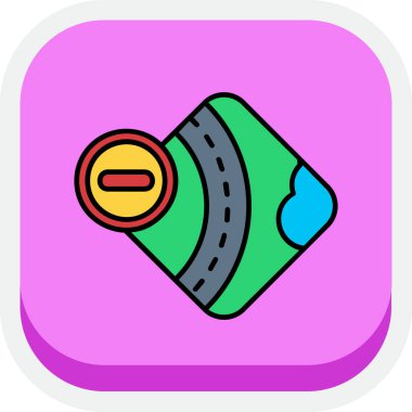 Çizgi film ve renkli simgenin vektör çizimi