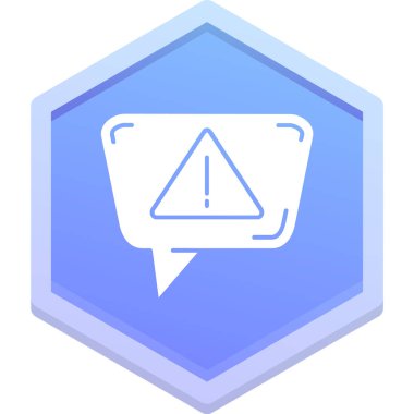 Altıgen vektör simgesi dizaynlı ileti balonu