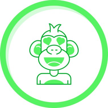 Bir maymunun gözleriyle yeşil bir çemberle maymun kafası.