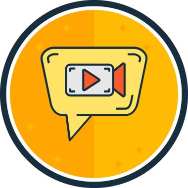 Bir video simgesinin vektör illüstrasyonu