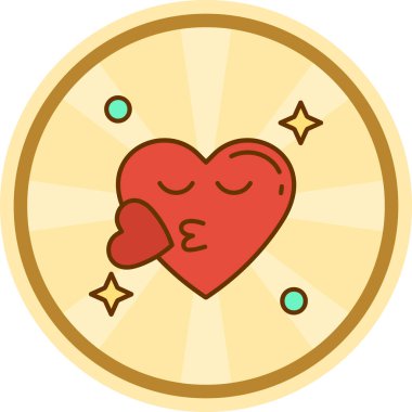 Aşk kalp ikonu vektör illüstrasyonu