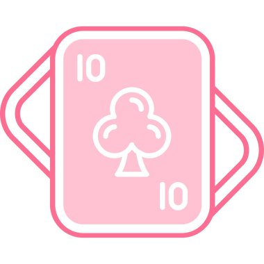 Poker kartı ikonu. Web için kumarhane kartı vektör simgelerinin özet çizimi