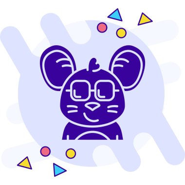 Hayvan fare simgesi vektörü. İnce çizgi işareti. izole edilmiş sınır sembolü çizimi