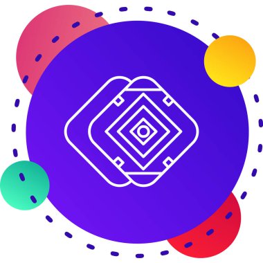 Beyaz arka planda zar simgesi olan renkli kumarhane çipleri. Kumarhane. Değişken rastgele dinamik şekiller. vektör illüstrasyonu