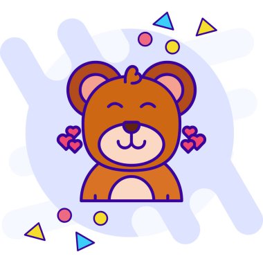 Sevimli ayı çizgi film vektör çizim grafik tasarım