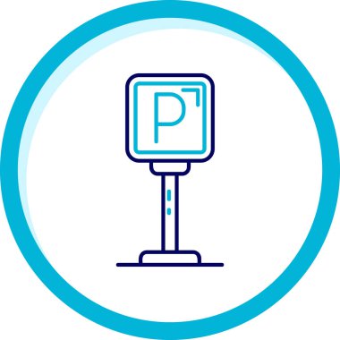 Park ediyor. Web simgesi basit illüstrasyon