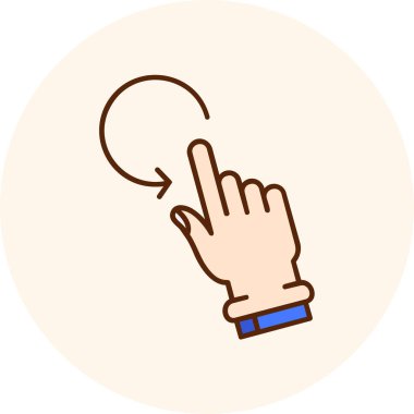 parmak gösterme simgesi doldurulmuş dış hat biçimi