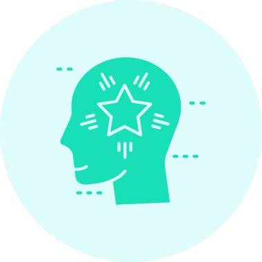 Beyaz arka planda kalp ikonu olan çizgi erkek kafası. Renkli taslak konsepti. vektör.