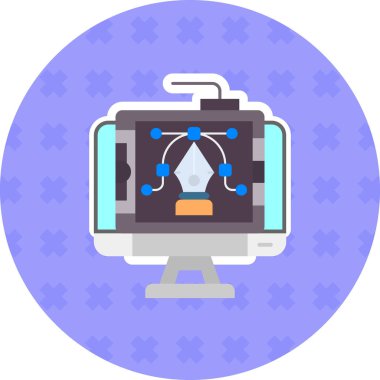 Bilgisayar izleyici simgesi doldurulmuş dış hat biçimi