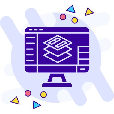 Bir bilgisayar simgesinin vektör illüstrasyonu