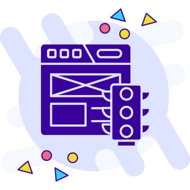 Bir makine simgesinin vektör illüstrasyonu