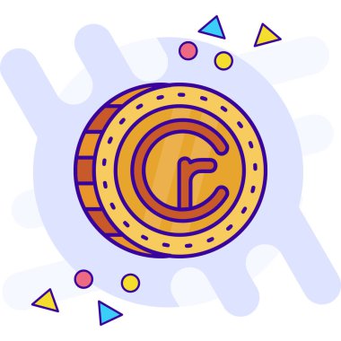 Bitcoin kripto para birimi renk simgesi