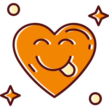 Gülümseyen bir kalp. Aşk sembolü. vektör illüstrasyonu