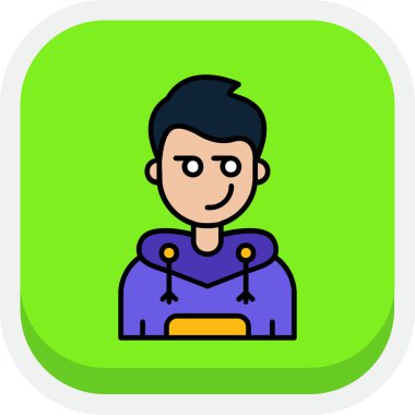 Cadılar bayramı kostümü olan çizgi film karakterinin vektör çizimi