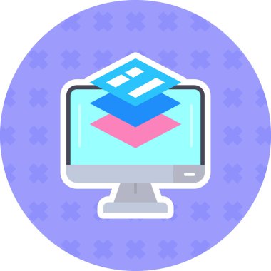 Bilgisayar. Web simgesi basit illüstrasyon