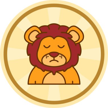 Aslan başı karikatür vektör çizimi grafik tasarımı