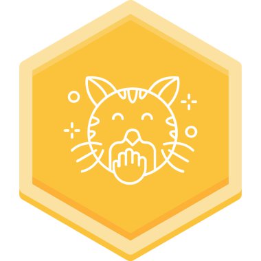 Kedi düz vektör simgesi