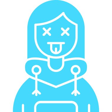 Şirin bir karakter simgesinin vektör illüstrasyonu