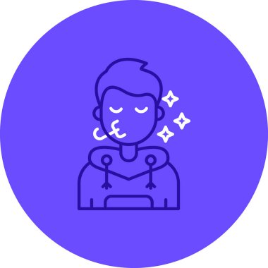 Mor ceketli, ok ve yaylı bir adamın vektör çizimi