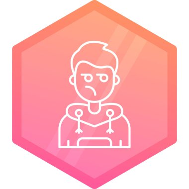 Çizgi adamı simgesi beyaz arkaplanda izole edildi. Renkli taslak konsepti. vektör