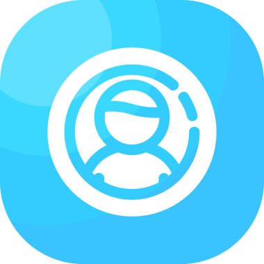 Mavi ve beyaz bir ikonun vektör illüstrasyonu