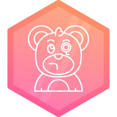 Çizgi ayı simgesi beyaz arkaplanda izole edildi. Renkli taslak konsepti. vektör.