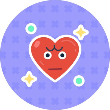 kalp emojisi simgesi düz stil