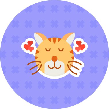 Şirin kedi ikonu. vektör renk çizimi