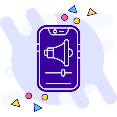 Megafon ikonu vektör illüstrasyonu