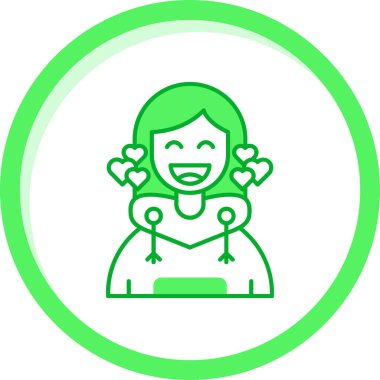 İki kuyruk simgesi olan kadın, vektör illüstrasyonu