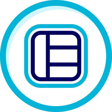 Mavi ve beyaz bir ikonun vektör illüstrasyonu