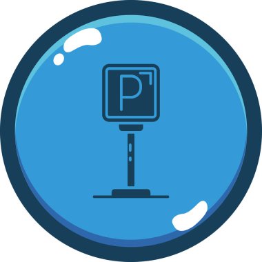 Park simgesi. Vektör simgesi web için park yeri basit örnek