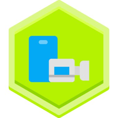 Yeşil ve beyaz bir ikonun vektör illüstrasyonu