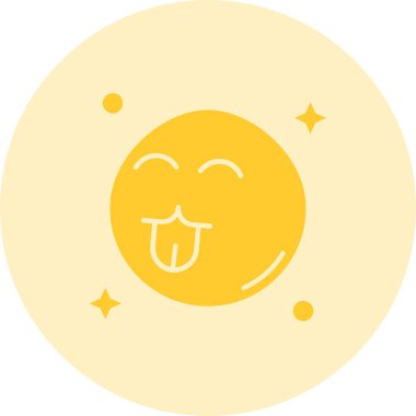 Mutlu emoji renk simgesi, vektör illüstrasyonu