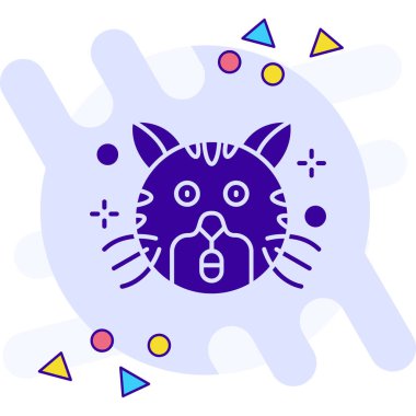 Beyaz arka planda izole edilmiş renkli evcil hayvan kasesi ikonu. evcil hayvan, kedi, köpek ya da kedi. Değişken rastgele dinamik şekiller. vektör illüstrasyonu