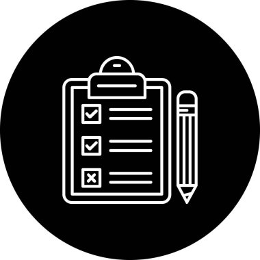 Kontrol listesi simgesi vektör illüstrasyonu