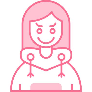 kız ikon vektör illüstrasyonu