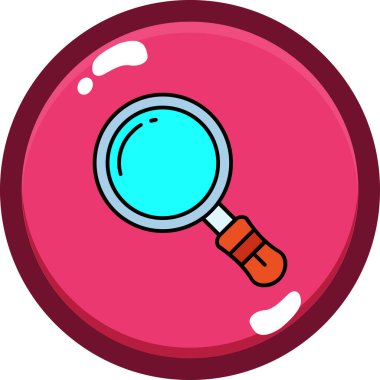 Büyüteç simgesi. Web tasarımı için araştırma vektör simgesi karikatürü