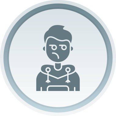 üzgün çocuk simgesi, vektör illüstrasyonu