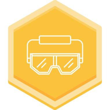 Sanal gözlük düz simgesi, vektör, illüstrasyon