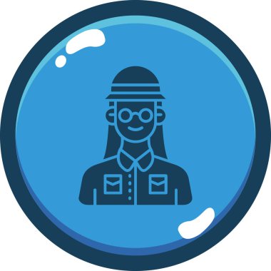 Bir kız simgesinin vektör illüstrasyonu