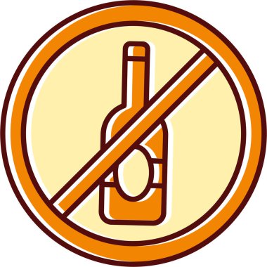 Alkol simgesi yok, vektör illüstrasyonu